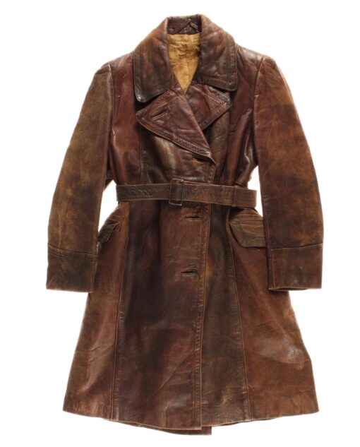 vintage German woman leather trench 40s