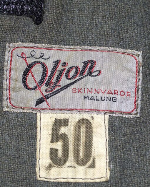 vintage OLJON SKINNVAROR MALUNG Swedish leather jacket 50s