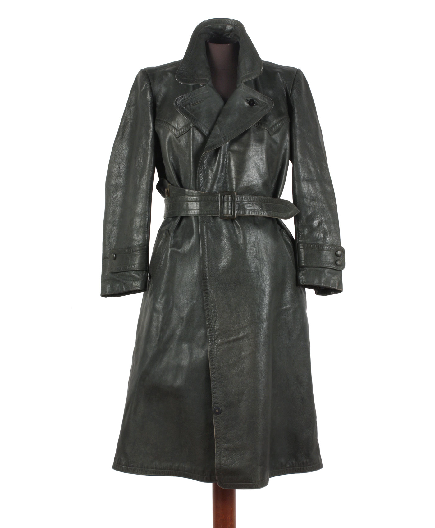 Rare German Military leather Overcoat ’40s – Madeinused